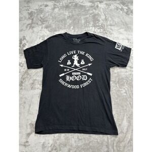 Neff x Disney T-Shirt Men's Size XL Black Robin Hood Long Live The King EUC